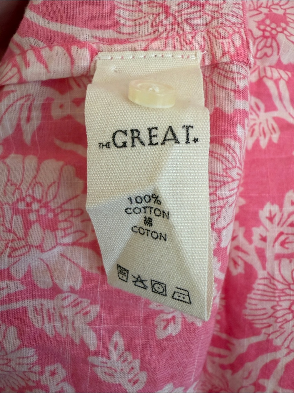 THE GREAT. Pink Floral Puff-Sleeve Tiered Midi Dress size medium size 2 - Picture 12 of 15